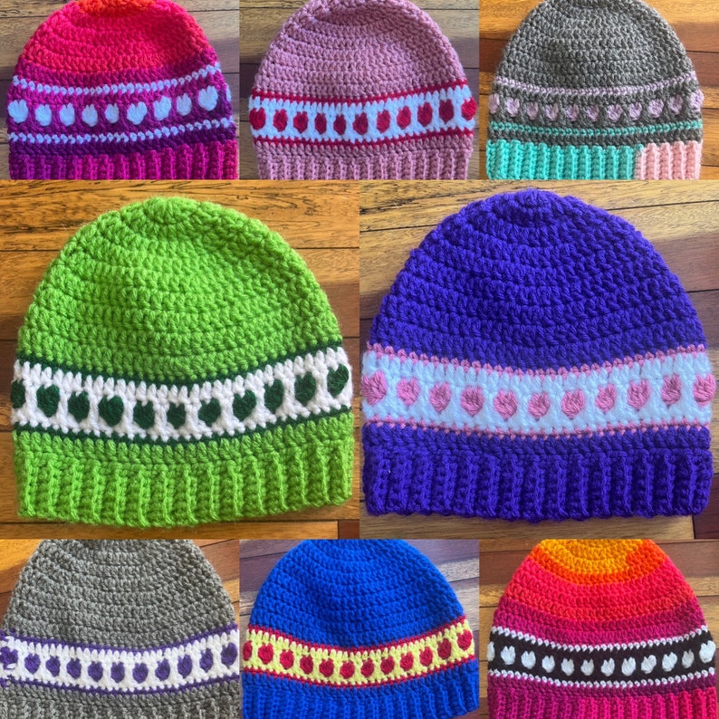 heart hat in various sizes and colors image 1