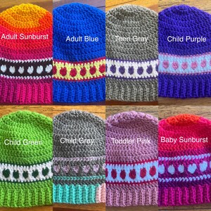 heart hat in various sizes and colors image 2