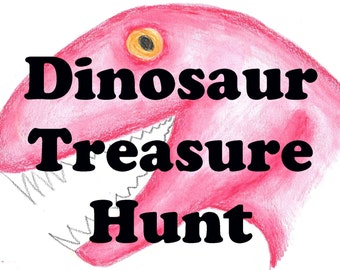 Dinosaur Hunt, Kids Scavenger Hunt, Dino Search Game, Educational Game, Treasure Game, Childrens Games, Kids Party Game, Dinosaur Game