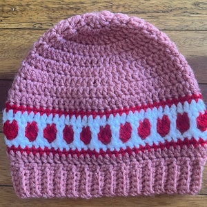 heart hat in various sizes and colors toddler pink