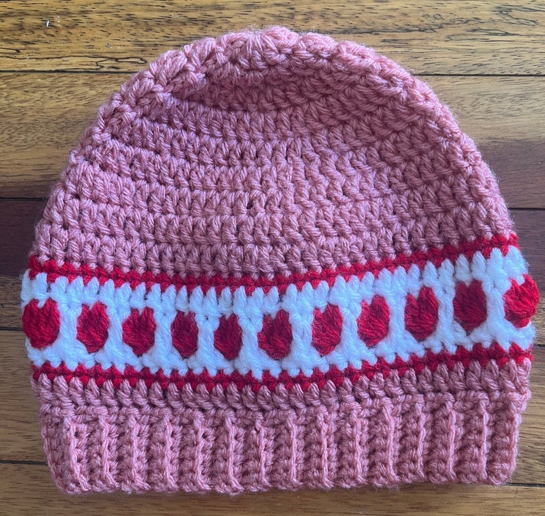 heart hat in various sizes and colors toddler pink