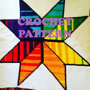 Crochet Pattern Rainbow Baby Pattern Rainbow Star PDF How To C2C Crochet Instructions DIY Rainbow Afghan Waldorf Star Pattern Rainbow Baby