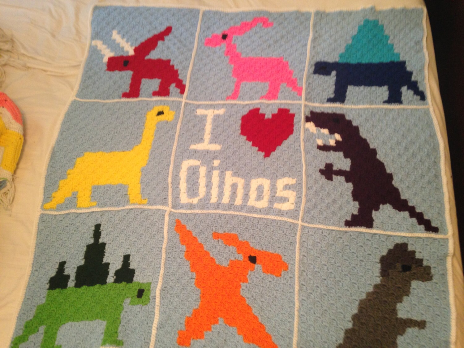 Dinosaur Blanket, Crochet Pattern, DIY Crochet, Dinosaur Pattern, PDF ...