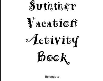 Summer Vacation Activity Book, Road Trip Games, Kids Puzzle Book, Childrens Maze Book, Quiet Book, Kids Plane Ride, Kids Vacation, Game Book
