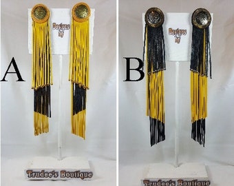 Ciondoli per stivali con testa di indiano: accessori con frange in ottone o argento