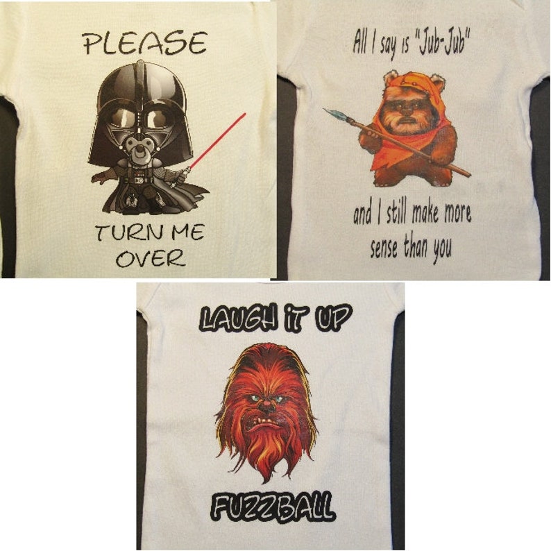 wookie starwars newborn ewok Darth vader baby shower funny onesies