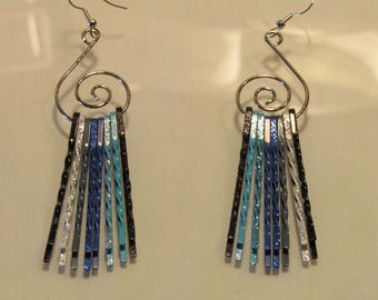 Swirl earrings with spark bobbypins