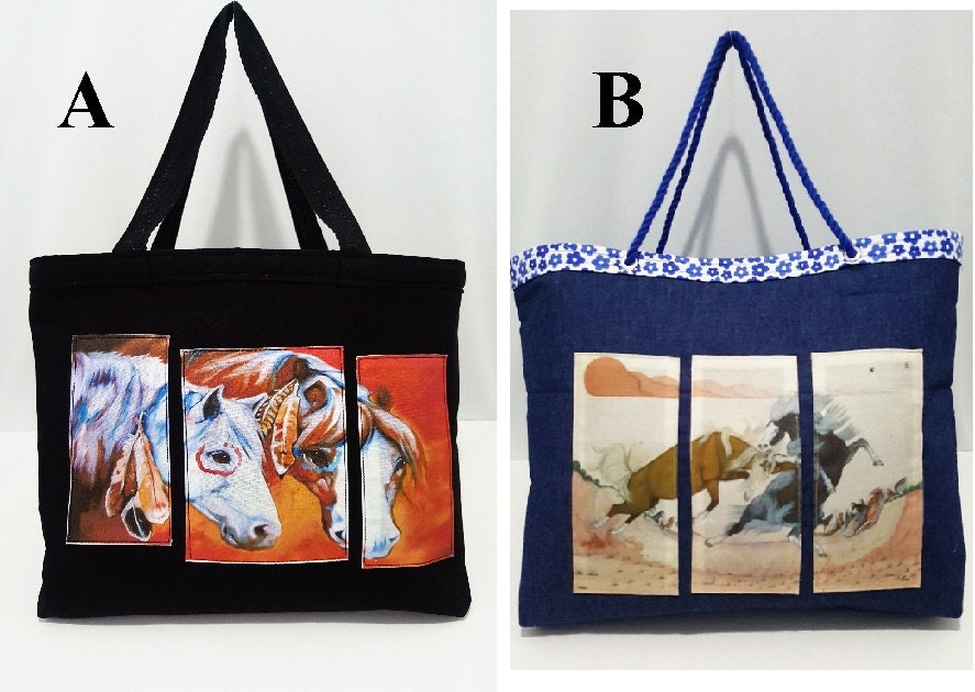 Indian ponies-indian horses-wild horse-totes with horses
