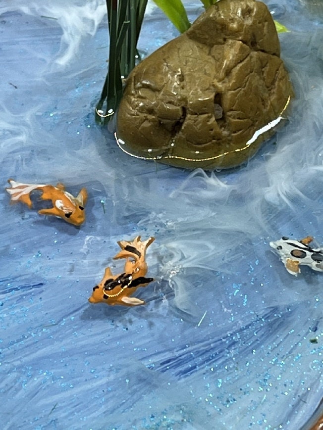 Picture of Cute Fairy and Butterflies, Forest Scenes, Tabletop Art, Goldfish Pond ...