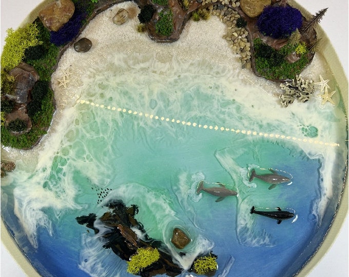 Humpback Whales, Resin Whales, Table Top Art, Diorama Ocean, Beautiful ...