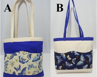 Designer totes-butterfly-inside pockets-plush totes