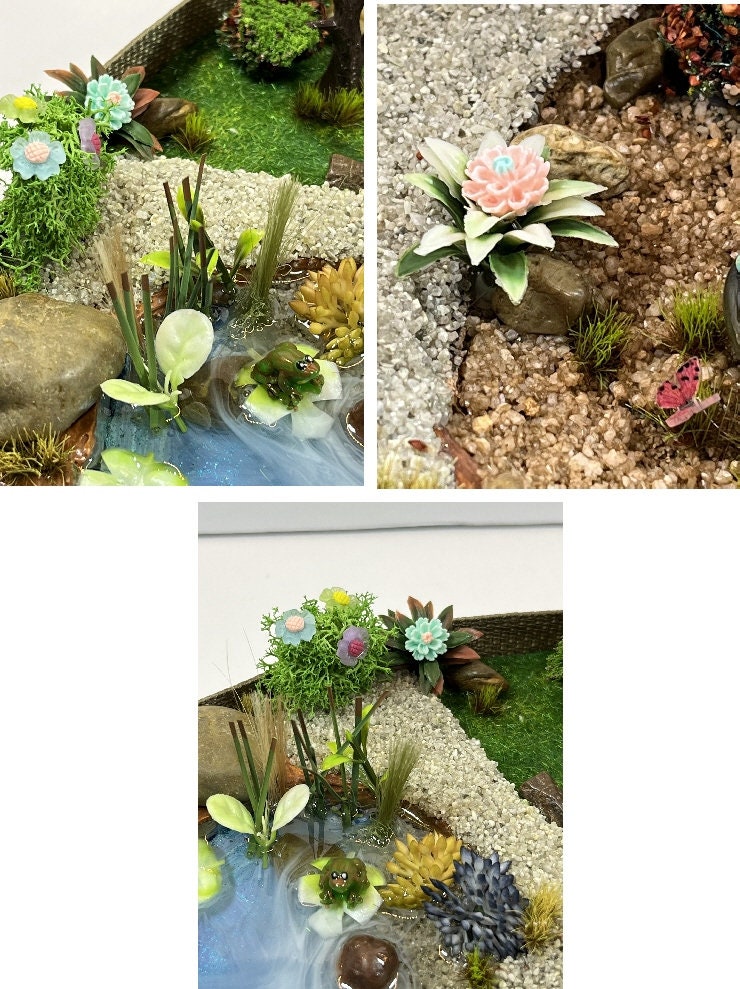 Cute Fairy and Butterflies, Forest Scenes, Tabletop Art, Goldfish Pond ...