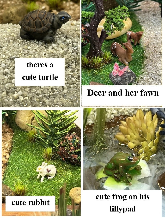 Cute Fairy and Butterflies, Forest Scenes, Tabletop Art, Goldfish Pond ... - Forest Floor Decorations For Goldfish