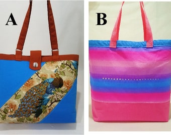 Peacocks, rhinestones,pink tote,