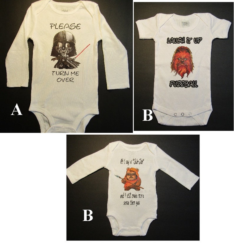 wookie starwars newborn ewok Darth vader baby shower funny onesies