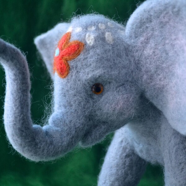 Needle Felt Elephant Etsy