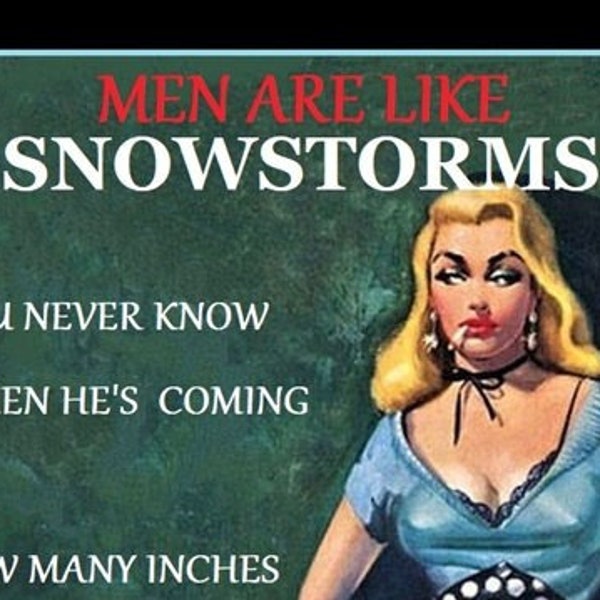 Men Are Like a Snowstorm Funny Canvas Print Fridge Magnet 6x8 Large