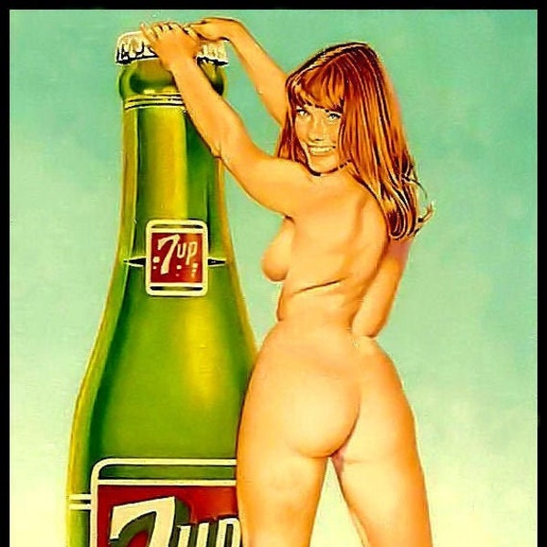 7 Up Girl Sexy Nude Magnetic Poster FRIDGE MAGNET 6x9.5 Large