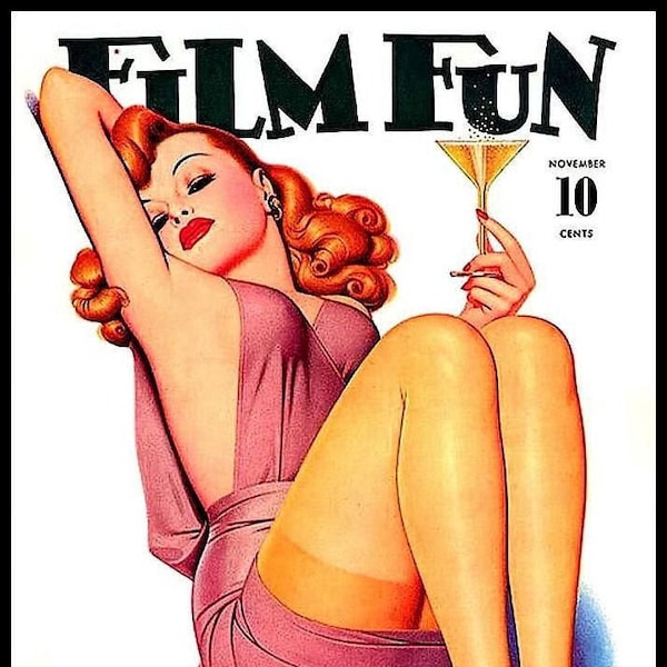 Film Fun FRIDGE MAGNET 6x8 Vintage Pulp Magazine Toast of The Town