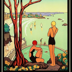 Dinard Francia Vintage Travel Poster Canvas Print Nevera Imán 6x8 Grande