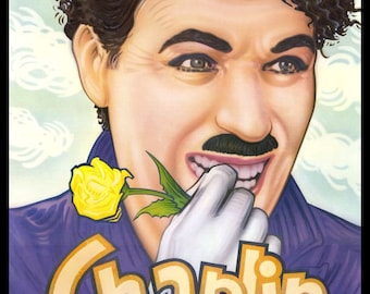 Charlie Chaplin Film Festival Movie Poster Leinwand Druck KÜHLSCHRANKMAGNET 15x20cm Groß
