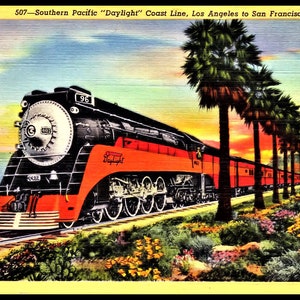 Southern Pacific Railroad California Vintage Canvas Print Fridge Magnet 6x8 Large