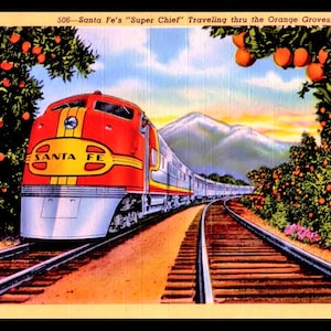 Santa Fe Railroad Vintage California Travel Poster Fridge Magnet 6x8 Large