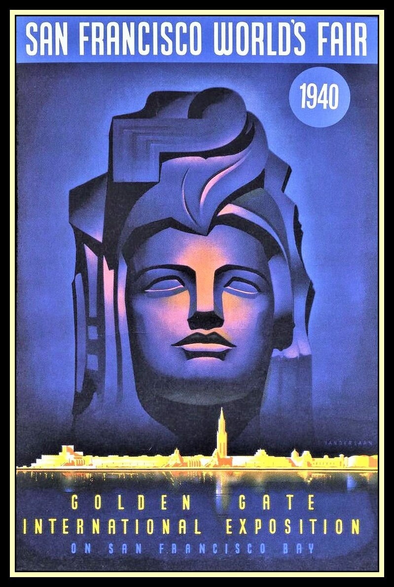 San Francisco Worlds Fair 1940 Vintage Canvas Print Poster Fridge