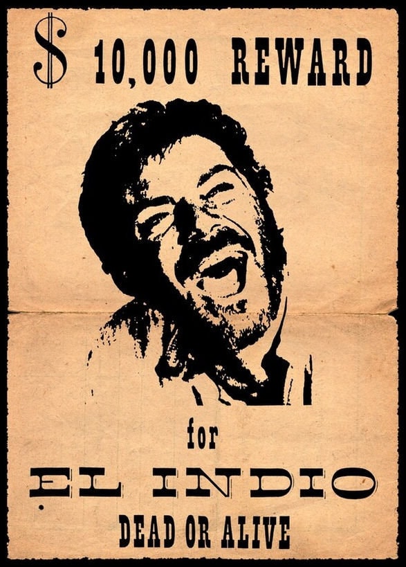 A Fist Full of Dollars El Indio Wanted Poster Gian Maria Volonte