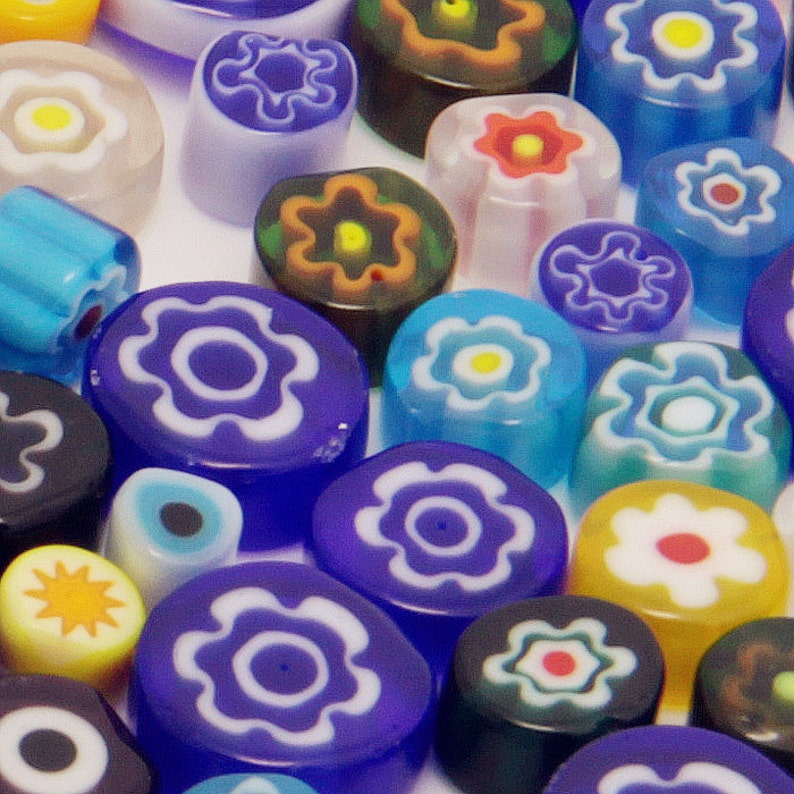 Lot 25g Color&size Random Mixed Lampwork Glass Beads Flower Etsy