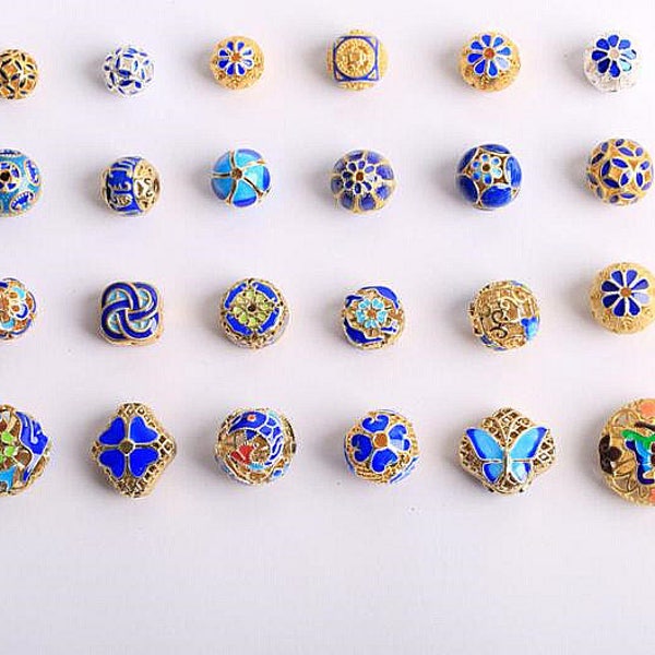 Cloisonne Bead Spacer Beads Enamel Beauty Art Bead Design Charm Bracelet Asian Bead Supply