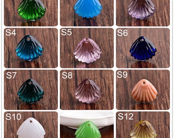 8x18x20mm Lamp work Shell Shaped Beads Pendant Art Bead Glass Beads Lucky Bead Charm Bracelet Handmade Beads DIY bracelets Bead Supply