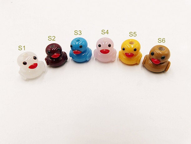 Glazed Bead Baby Duck Glass Beads Handmade Bead Fun Bead Charm Bracel…