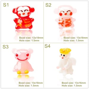 Lamp work Fun Monkey Glaze Bead Angel Doll Glass Beads Design Charm Bracelet Handmade Beads DIY bracelets Bead Supply