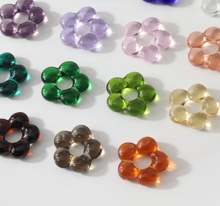 Lampwork Multi color Flower Bead Glaze Bead Prayer Glass Beads Earring Charm DIY bracelets Chain Necklace Bead Craft supply