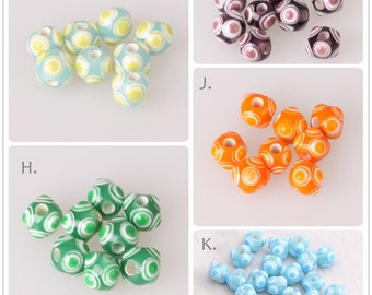 Lampwork 8mm Glass Six Eyes Beads Colorful Charm Bracelet DIY bracelets Japanese Style Bless Bead
