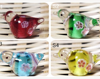 14x30mm Lampwork Bird Glaze Bead Glass Beads Colorful Bead Charm Chain DIY bracelets Japanese Style Animal Bead