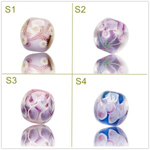 Lampwork 16mm 20mm Lily Lotus Flower Glaze Bead Glass Bead Charm Bracelet DIY Necklace Chain Necklace Glaze Bead Craft Supply