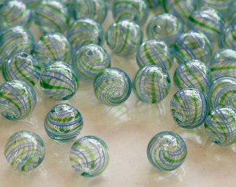 14mm Glaze Bead Lampwork Stripe Hollow glass bead Glass Beads Handmade Bead Charm Bracelet DIY bracelets Ball Bead