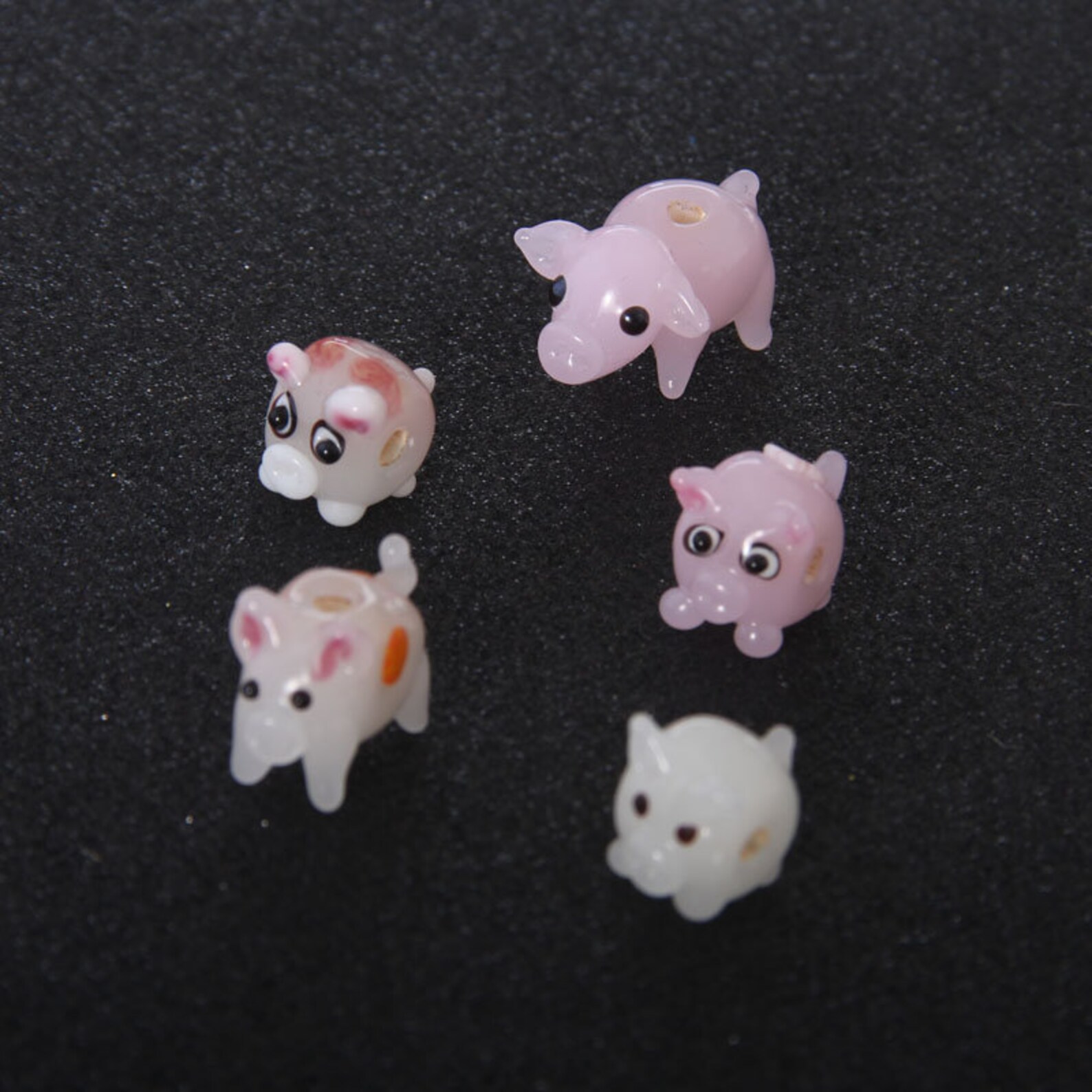 Glazed Bead Pig Animal Glass Beads Handmade Bead Fun Bead Etsy