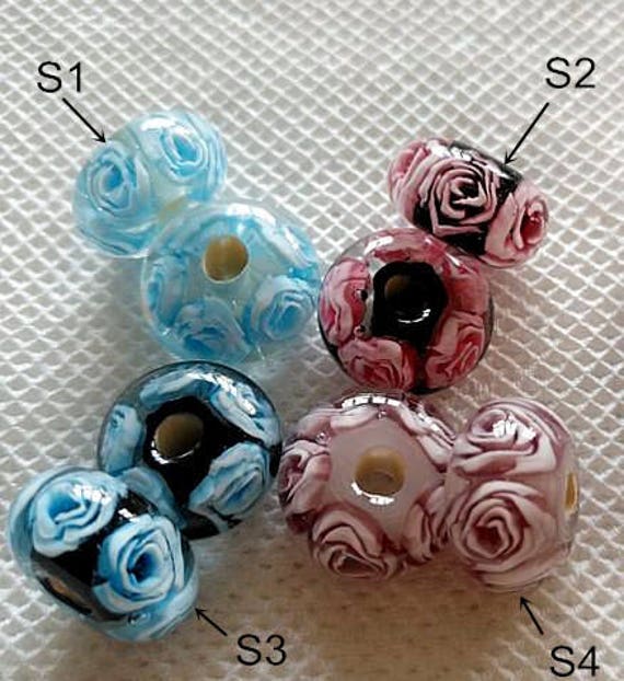 Lampwork 8x15mm Flower Beauty Rose Glaze Bead Prayer Glass Beads