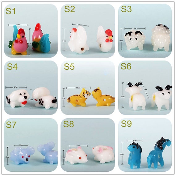 Glazed Bead Chinese Zodiac Animal Glass Beads Handmade Bead Fun