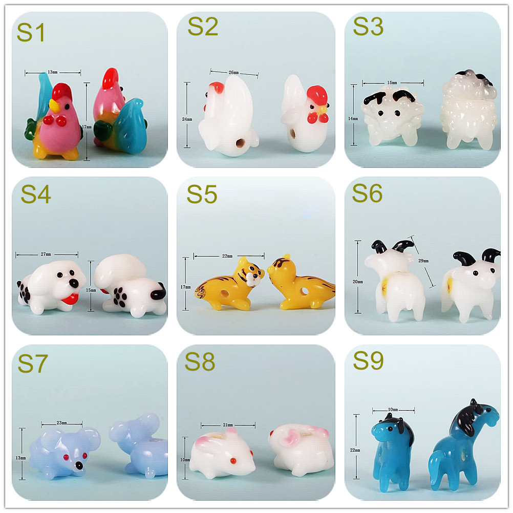 Glazed Bead Chinese Zodiac Animal Glass Beads Handmade Bead Fun Bead …