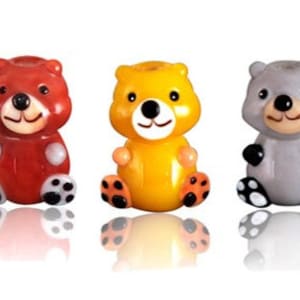 Glazed Bead 15x22mm Bear Glass Beads Handmade Bead Colorful Bead Charm Bracelet DIY bracelets Japanese Style Bead Animal Bead