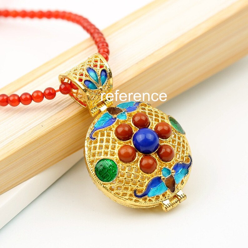 Cloisonne Bead Doraemon Clog Flower Ball Bead Pendant Enamel Etsy