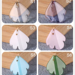 17x18mm Lamp work Candy Color Leaf Peony petals Glaze Bead Pendant Glass Bead DIY Charm Bracelet Necklace Bead Chain Earring Bead Supply image 2