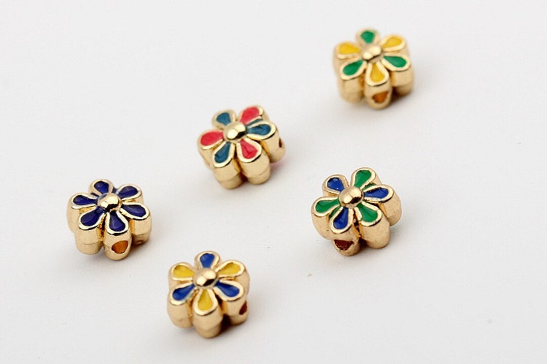 6mm Cloisonne Bead Flower Bead DIY Beads Enamel Copper Alloy Etsy