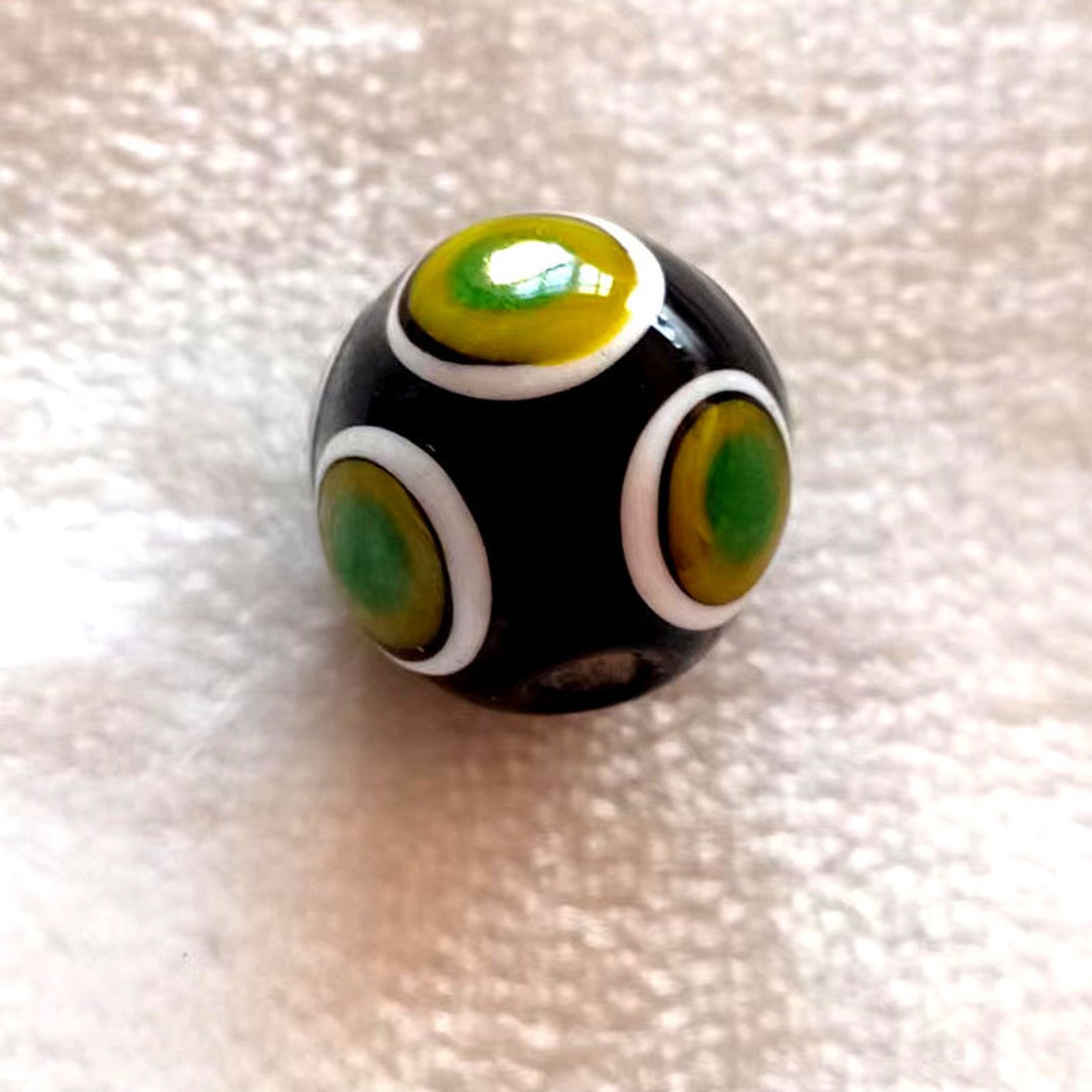 Glazed Bead 14mm 16mm Bless Glass Beads Handmade Bead Charm Etsy