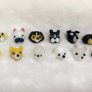 Lamp work 13mm Little Puppy Dog Glaze Bead Glass Beads Lucky Bead Design Charm Bracelet Handmade Beads DIY bracelets Animal Bead Supply