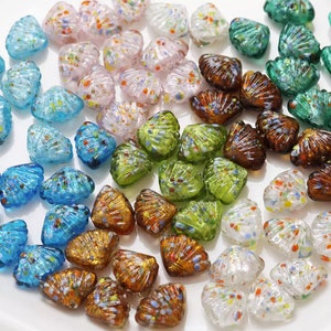 16x12mm Lamp work Shell Shaped Beads Pendant Art Bead Glass Beads Lucky Bead Charm Bracelet Handmade Beads DIY bracelets Bead Supply